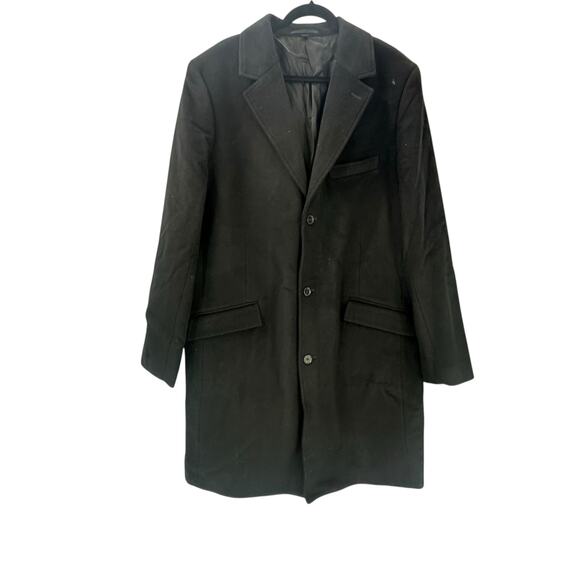 J.Crew Men's Black Rivington Topcoat In Italian Wool Blend Size 44R NWT - Picture 6 of 13